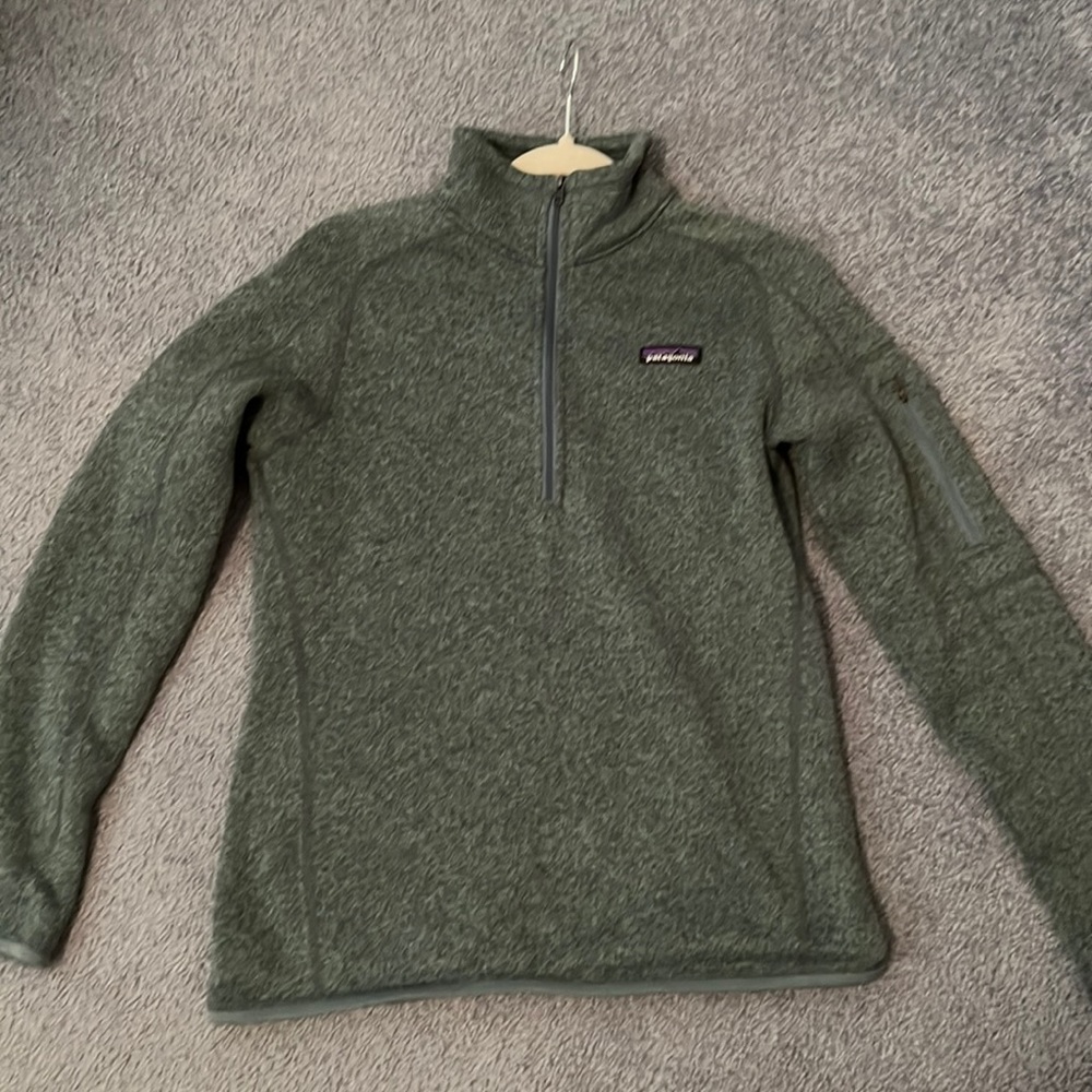 Womens Patagonia Quarter Zip Better sweater Heathered green size medium